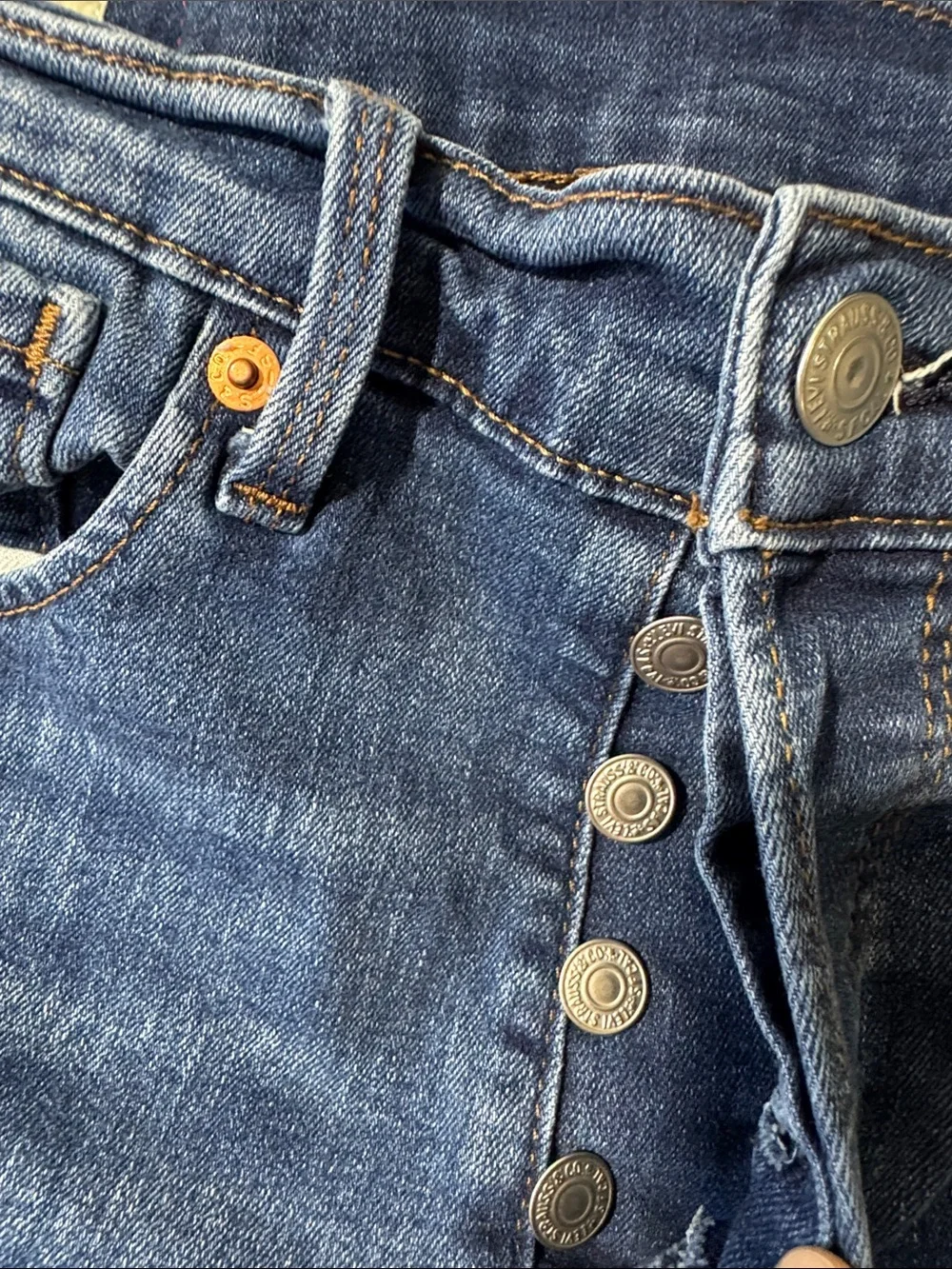 Levi’s mens 31x32 LEJ 502 tapered premium engineered denim blue jeans EUC